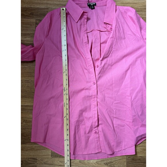 PrettyLittleThing Womens Oversized Linen Look Shirt Size 16 NWT Pink Barbiecore - Picture 7 of 7